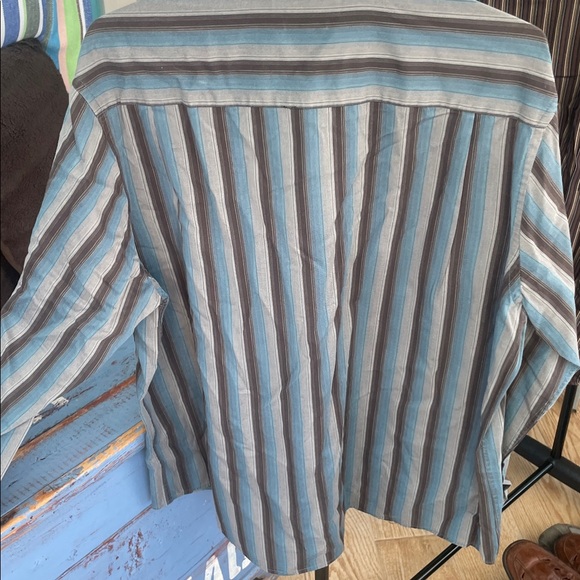 Axist Blue and Gray Striped Casual Shirt - Picture 4 of 4